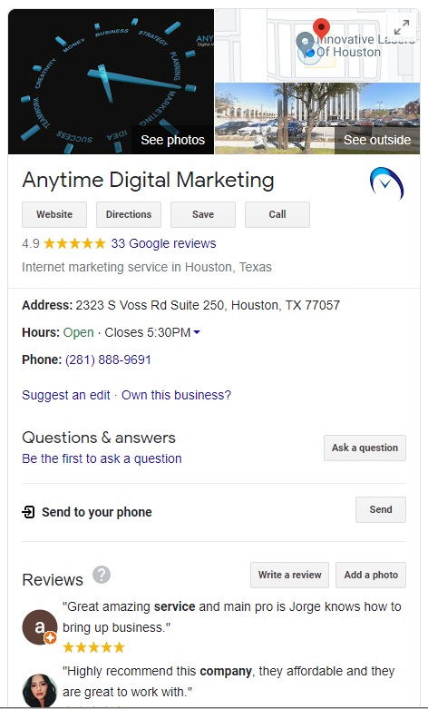 Google My Business optimization