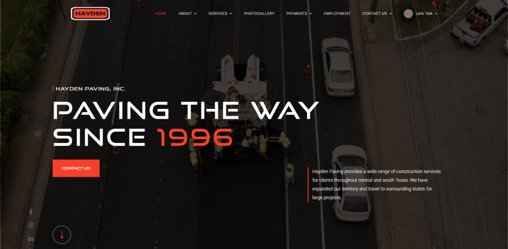 hayden-paving-website-design